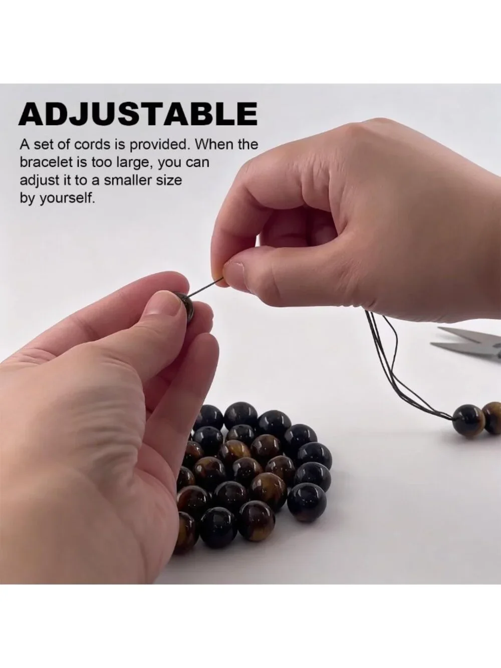 Natural Obsidian & Tiger's Eye Bracelet | 8/10/12/13mm Gemstone Jewelry
